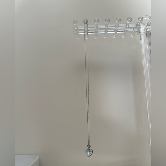 Sterling Silver necklace with Blue Topaz stone (December birthstone) - Picture 1 of 3
